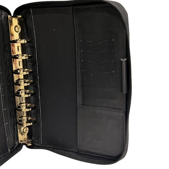 Franklin Covey Vintage Black Leather Full Zip Around Planner Compact Size - Picture 5 of 6
